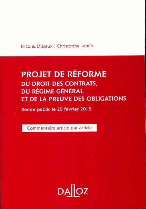 Projet de réforme du droit des contrats - Christophe Jamin