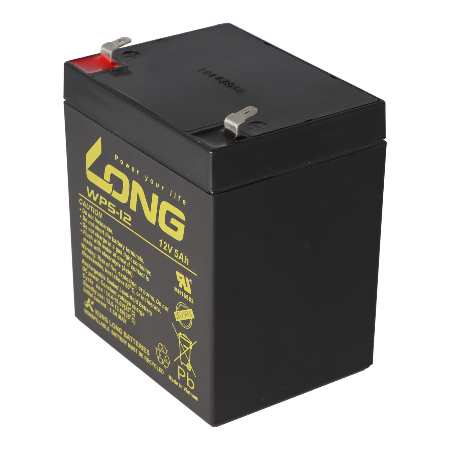 Kung Long WP5-12 batterie au plomb 12 Volt 5Ah par exemple, convient pour le pack de batterie APCRBC140 de APC, 16 pièces sont nécessaires